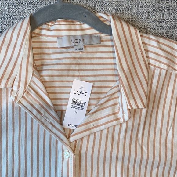 LOFT Striped long Sleeve Button-Up Shirt - Picture 2 of 4